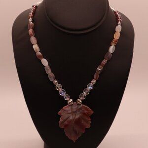 Gemstone Beaded Necklace ( HANDMADE )